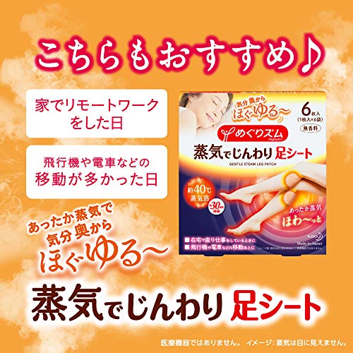 MegRhythm Steam Foot Sheets, 6 Pieces