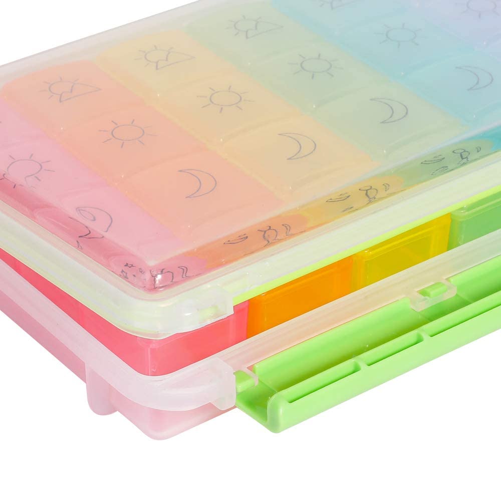 Opret Pill Case, Waterproof Medicine Case, Supplement Case, 4 Times a Day, Portable, Traditional Medicine Box, Compact, Includes Day of the Week Seal
