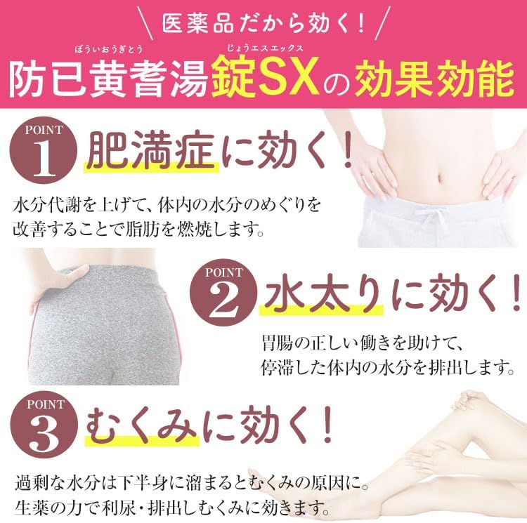 生漢煎 防已黄耆湯錠SX 180錠入(15日分) 漢方 むくみ 水太り 肥満症 多汗症 下半身太り 関節痛 効果 利尿 錠剤