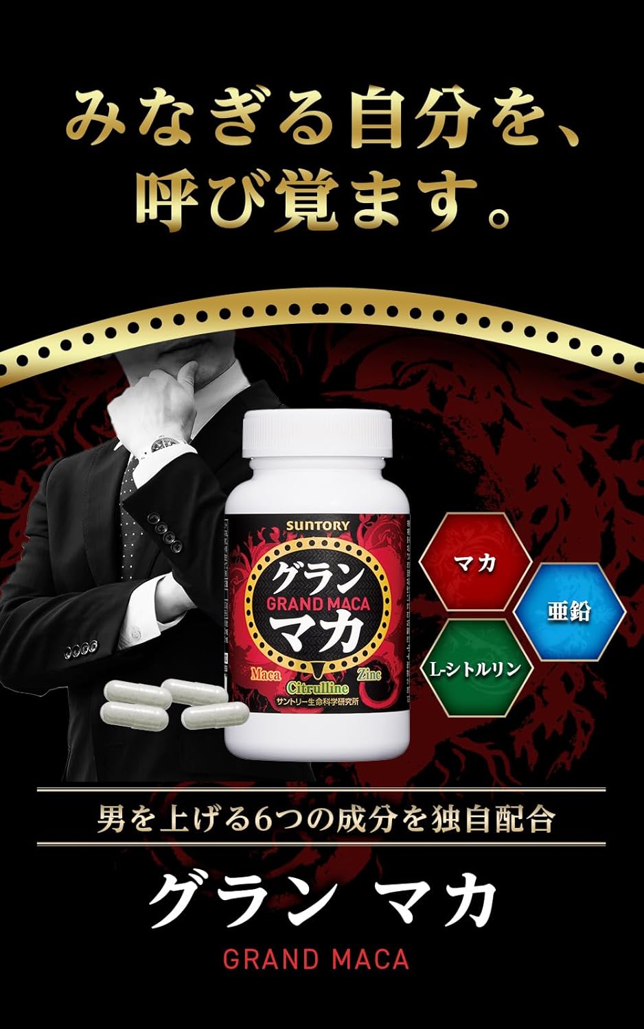 サントリー グラン マカ 男性 活力 L-シトルリン 亜鉛 ポリアミン サプリメント サプリ 120粒入/約30日分