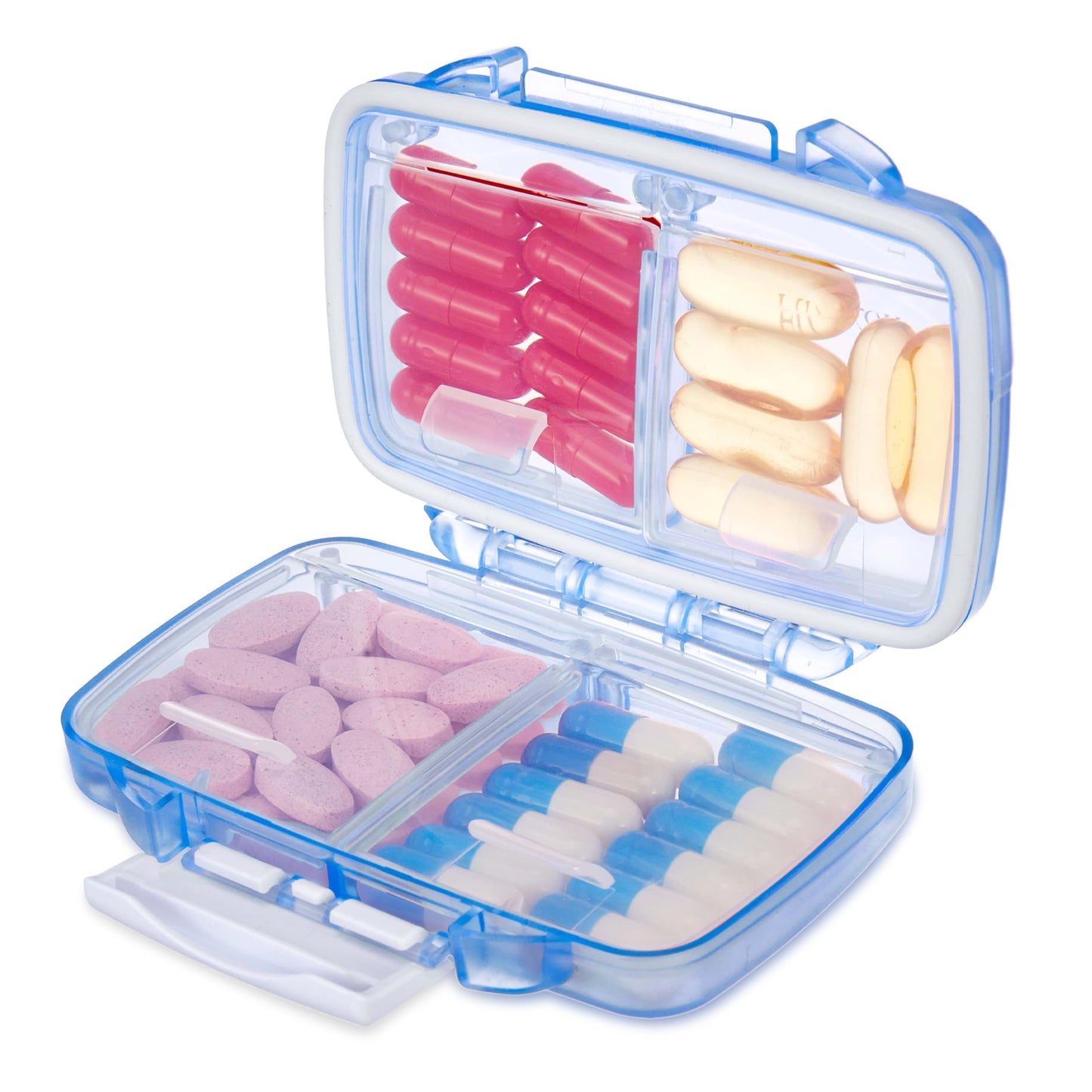 Fullicon "Hopobo" Pill Case, Week Moisture-Proof, Airtight Medicine Case, Small Supplement Case, Supplement Case, Small Portion, Medicine Case, Pill Case, Compact/Portable, Travel, Travel, Black