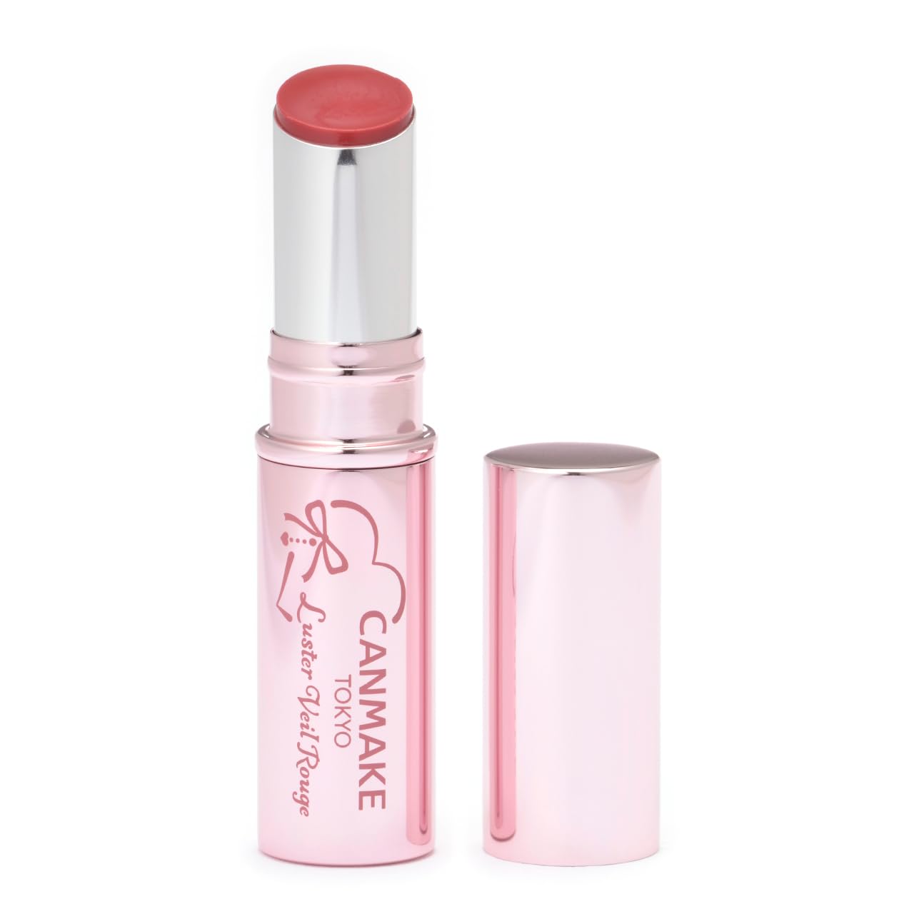 Canmake Luster Vale Rouge 01 Lychee Peshe, 0.1 oz (3 g), Rouge and Glossy Membrane, Beautiful Color, Moisturizing, Blue Pink