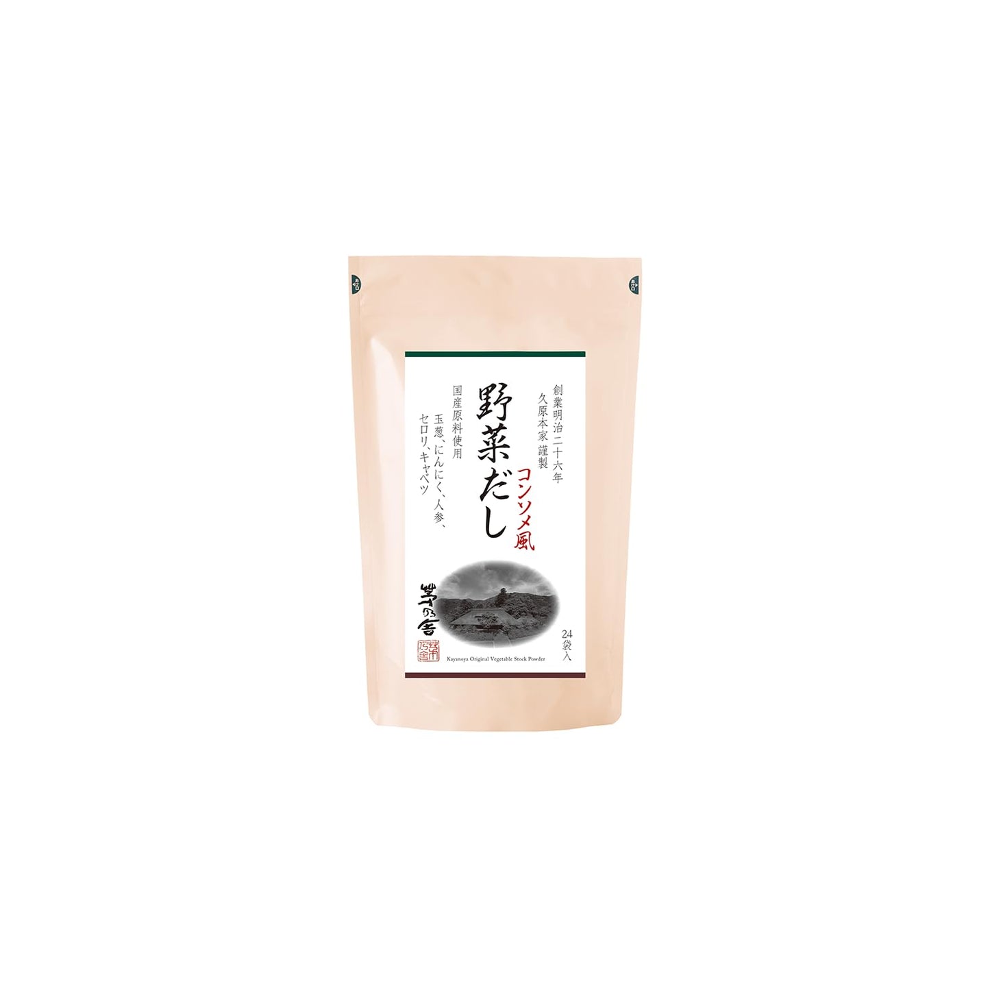 Kuhara Honke Vegetable Kayanosha Soup Stock, 0.3 oz (8 g) x 24 Bags, Consomme Flavor, Dashi Pack, Hakata, Western-style Dashi, Made with Domestic Ingredients, No Chemical Seasonings or Preservatives