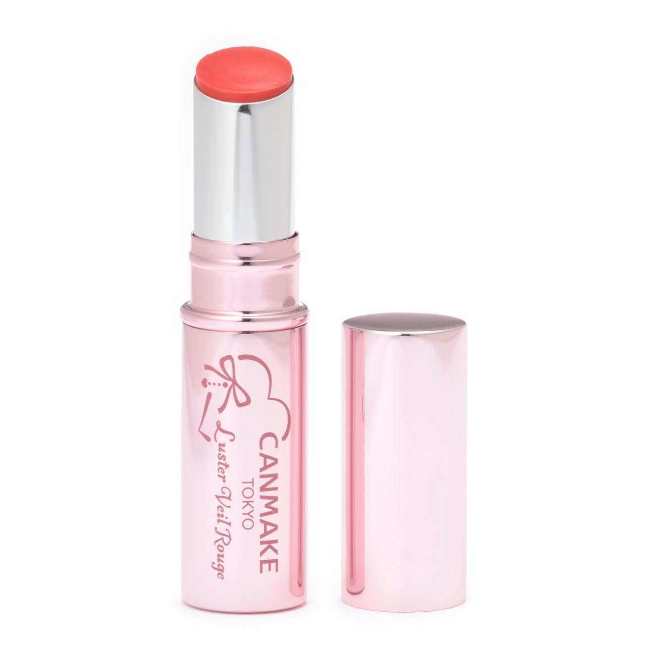 Canmake Luster Vale Rouge 01 Lychee Peshe, 0.1 oz (3 g), Rouge and Glossy Membrane, Beautiful Color, Moisturizing, Blue Pink