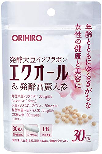 orihiro ekuo-ru & Fermented High 麗人 Assistance 30 オリヒロ エクオール&発酵高麗人参 30粒