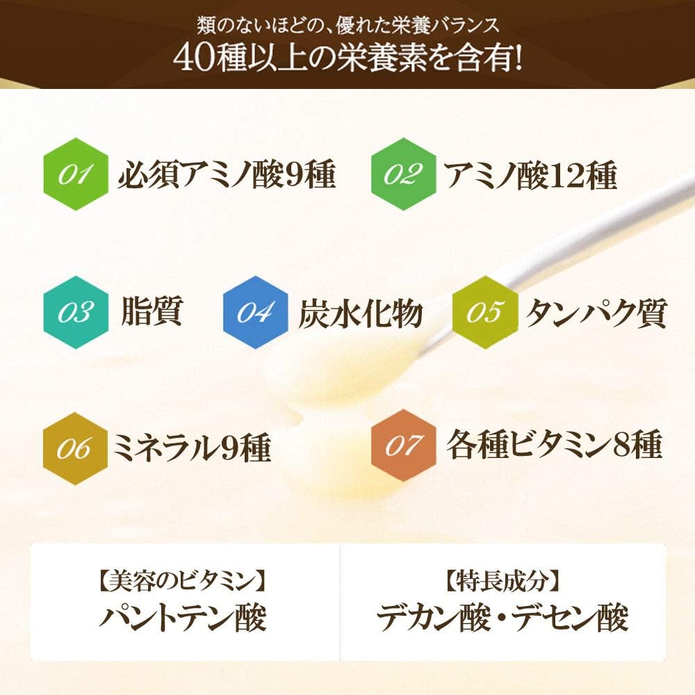 山田養蜂場　 100% Royal Jelly Grains, 2 Capsules x 31 Packets, Supplement, Contains 1,800 mg, High Formulation, Nutrition, Health Maintenance, Vitamins, Amino Acids, Minerals, Descentic Acid