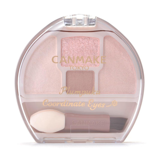Canmake Plungu Coordinate Eyes Neo N02 Tutu Plumpuku Eyeshadow for Tear Bags, Silhouette, White Pink