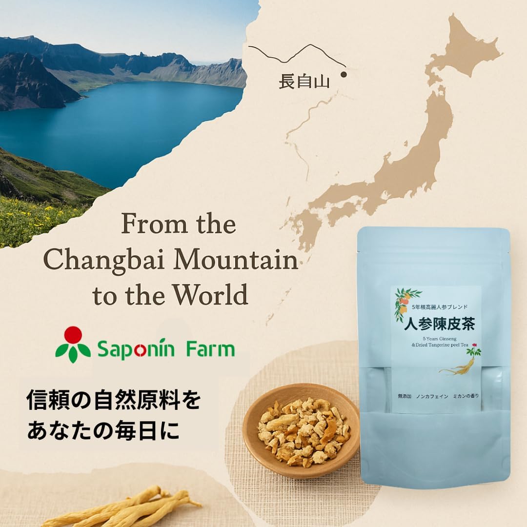 (Additive-Free, Domestic Blend) Gloriin Ginseng Tea Bags, 5 Packets, 5 Years Old Ginseng x Domestically Made Shells, Chinese Blend Tea, Caffeine-free Healthy Tea