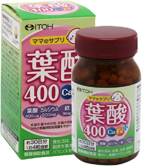 井藤漢方製薬 葉酸400 カルシウム 鉄 プラス(Ca Fe+)約30日分 250mgX120粒 健康補助食品