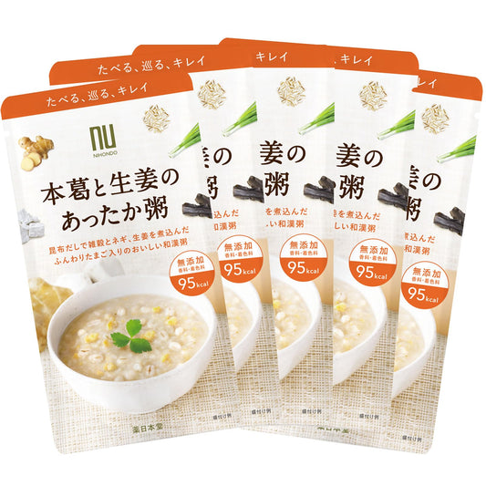 薬日本堂　Honkudzu & Wheat Moist Porridge, 6.3 oz (180 g) x 5 Pieces, 1 Meal, 83 kcal, Chinese Medicine Specialty Store, Yakuhondou, Millet, Porridge, Retort, Range Cooking, Room Temperature