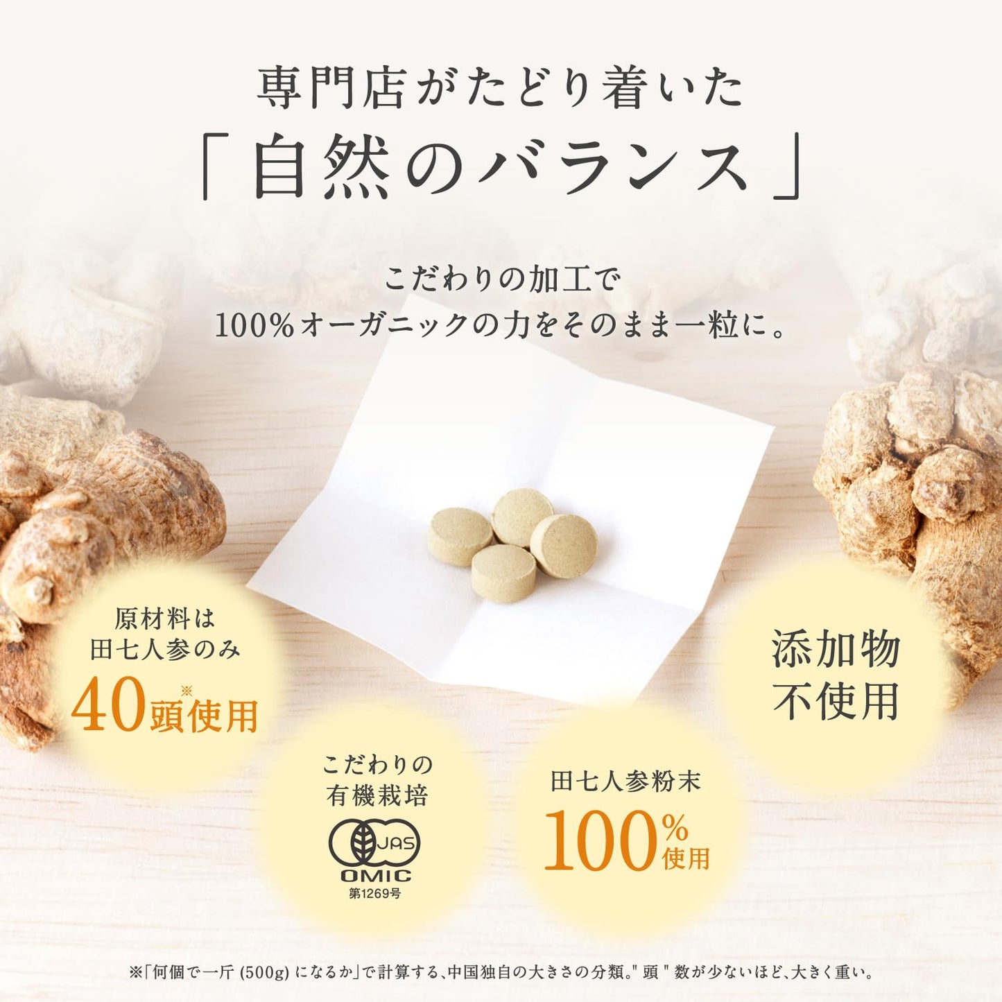 薬日本堂 nu 有機 田七人参  純度100% 漢方 有機JAS認証 無添加 サプリメント ニホンドウ