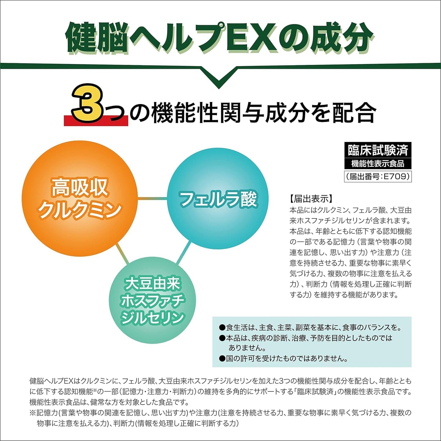 小林製薬の栄養補助食品 健脳ヘルプ EX [ 公式 ] [ 機能性表示食品 / 90粒 / 約30日分 ]