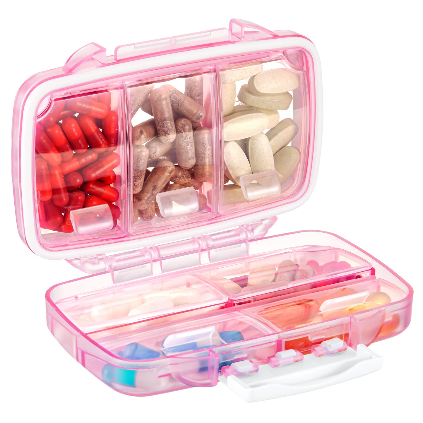 Fullicon "Hopobo" Pill Case, Week Moisture-Proof, Airtight Medicine Case, Small Supplement Case, Supplement Case, Small Portion, Medicine Case, Pill Case, Compact/Portable, Travel, Travel, Black