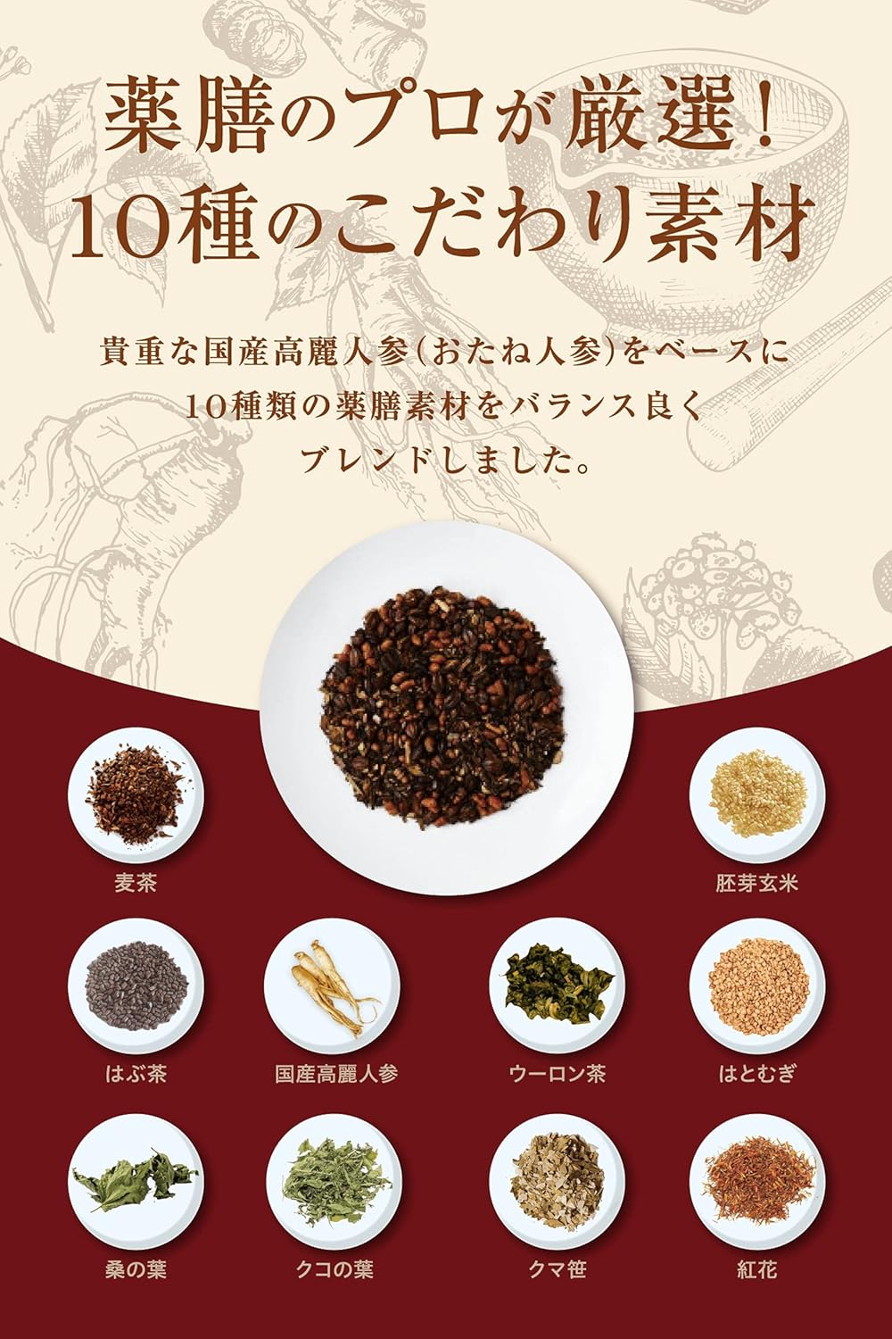 (Developed by Professional Medicinal Services) Medicinal Tea, Healthy Tea, Ginseng Tea, Made in Japan, Blended Tea, Instant Tea, Tea Bag, Cold Brewed, 0.2 oz (5 g) x 15 Packets