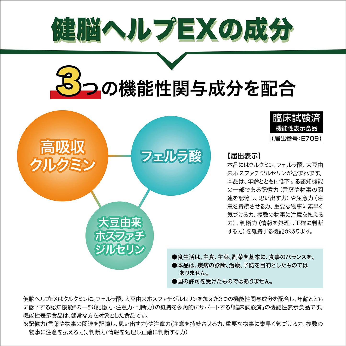 小林製薬の栄養補助食品 健脳ヘルプ EX [ 公式 ] [ 機能性表示食品 / 90粒 / 約30日分 ]