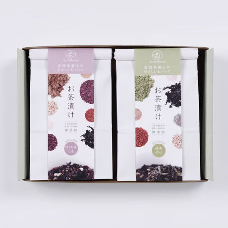 奈良産大和茶入り 無添加お茶漬け２種６食入（緑茶のり、ほうじ茶しそ）